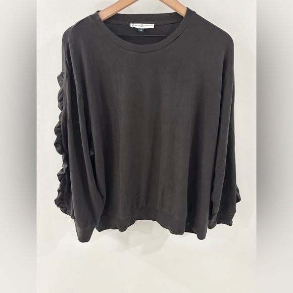 Michelle McDowell Ruffle Sleeve Sweater Black Size Medium - Picture 3 of 5